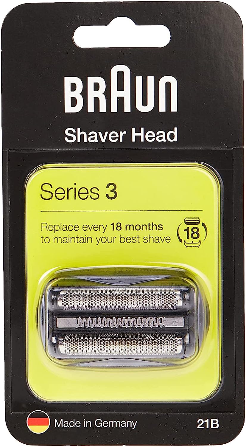 Braun 21B Series 3 Electric Shaver Replacement Foil and Cassette Cartridge - Black