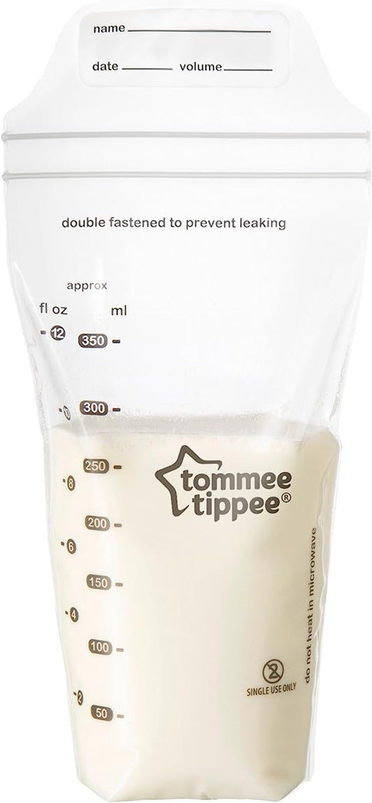 Tommee Tippee Closer to Nature Breast Milk Storage Bags, 350ml, Pack of 36